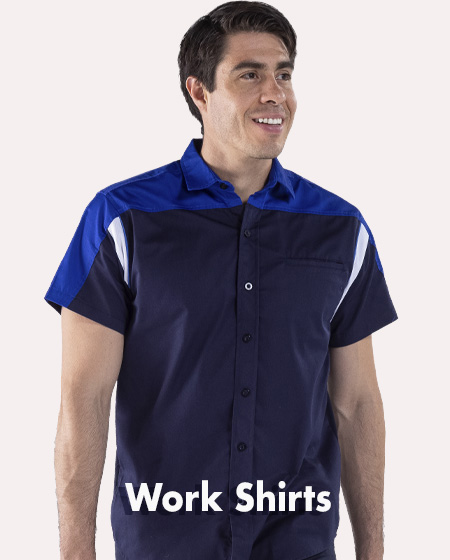 Industrial embroidered work shirts