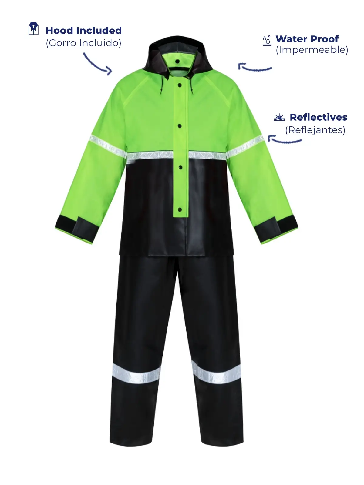 Impermeable Reflejante Motociclista