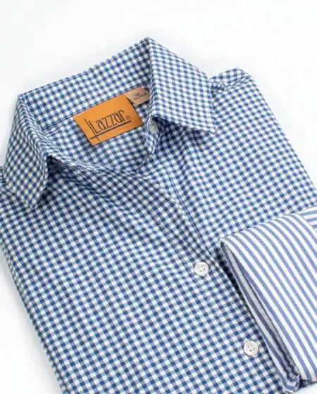 Modern striped and checkered blouse