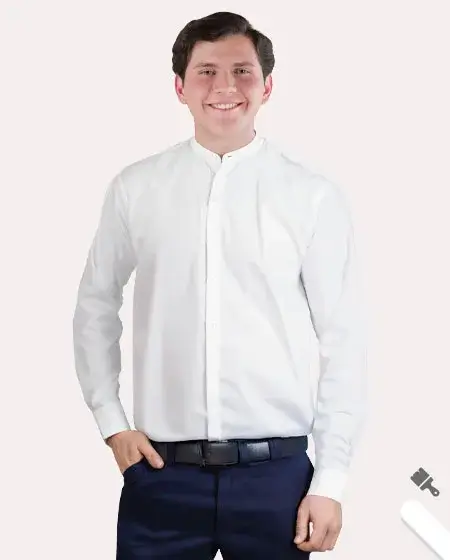 Camisa de Cuello Mao para hombre