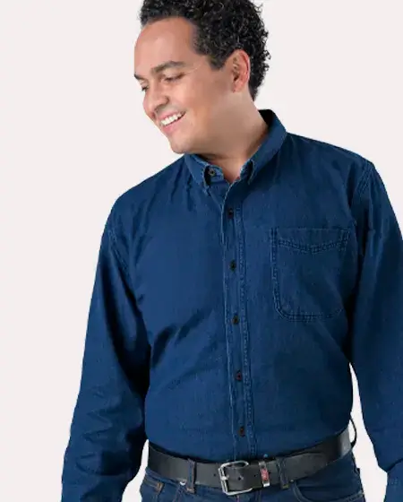 Camisa ligera de mezclilla (4.5 oz) para hombre