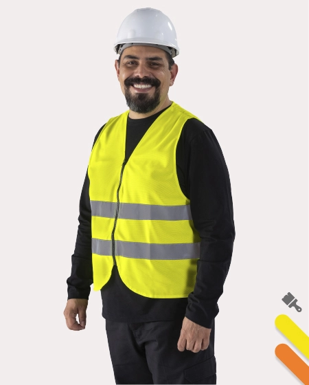 Chaleco Naranja bordado de Seguridad Profesional