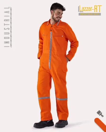 High-visibility orange coverall (Pemex Style)